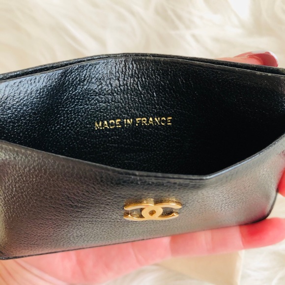 ‼️sold‼️Chanel Black Leather Card Holder Wallet - Picture 4 of 10